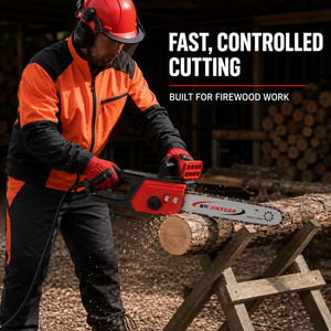 Professionelle Rote Kabelgebundene Elektrische Kettensäge Tragbare Holzschneidesäge für Gartenpflege, Holzfällen und Brennholz - Product Image 6