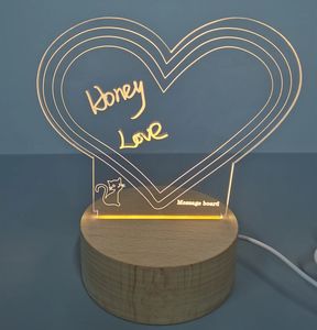 Vòng <span class=keywords><strong>LED</strong></span> bằng gỗ hình dạng đèn với có thể ghi trống Acrylic văn phòng massage Hội Đồng Quản Trị và trà sữa cửa hàng lưu ý Hội Đồng Quản trị với bút - Product Image 3