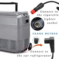 Câble d'extension d'alimentation pour réfrigérateur de voiture, contact en cuivre 6A, 12V, 2m, isolé en PVC, indice de protection IP20, pour le chargement et le remplacement du réfrigérateur