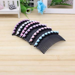 Peines para el cabello con perlas de diamantes de imitación de resina plástica para mujer, accesorios para el cabello, pinzas laterales, tocados, verano 2021, origen Yiwu - Product Image 1