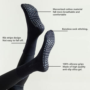 Di alta qualità su misura logo cotone media Non slittamento in Silicone Indoor Fitness Pilates calze da donna calze sportive calze - Product Image 3