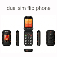 Teléfono Flip OEM 4G Dual SIM Desbloqueado IP44, Teléfono Flip Resistente 4G VoLTE OEM Mini China, Teléfonos Móviles Flip de Doble Pantalla