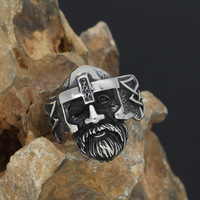 Anillo Serpiente Vikingo Acero Titanio Anillo Serpiente Nordico Plata Antigua Unisex Hombre Mujer Joyeria al por Mayor