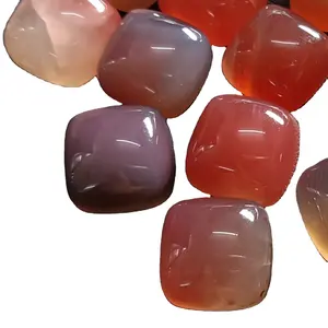 YZ Factory price Hot sell dye Red agate square shape cabochon cushion square onyx for jewelry making