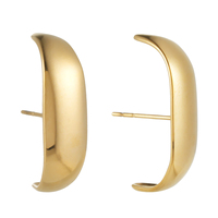 Pendientes de Acero Inoxidable Chapados en Oro de 18K ONYSS - Joyería Antioxidante - Pendientes en Forma de C - Estilo Femenino