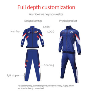 Soccer jacket custom sportswear school uniform football jacket cheap tracksuit - Product Image 3