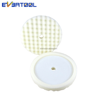 EVERTOOL Tampon de polissage auto-agrippant pour polissage automobile, tampon de polissage en mousse gaufrée blanche pour composé de polissage automobile
