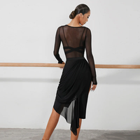 Robe de danse latine en soie de lait pour femmes adultes, pour l'entraînement et la performance, 100% polyester