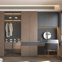 Armoire de rangement multifonctionnelle de style minimaliste italien, armoire de chambre à coucher et coiffeuse sur mesure