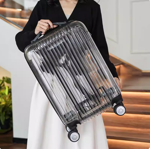 Maleta de mano unisex transparente para PC de 20 pulgadas, maleta con ruedas, equipaje con ruedas giratorias, Maleta transparente con ruedas - Product Image 3