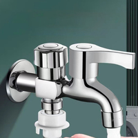 Robinet mural double en acier inoxydable résistant au gel avec 2 sorties pour tuyau d'arrosage