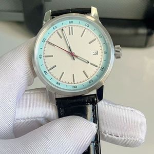 Montre-bracelet automatique mécanique pour homme, cadran tachymètre, affichage de la date, bracelet en cuir de vachette, personnalisable, vente en gros - Product Image 1
