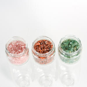 Quartz clair naturel Point guérison cristal énergie élixir boisson bouteille d'eau tasse en verre cadeau avec couvercle en bambou - Product Image 1