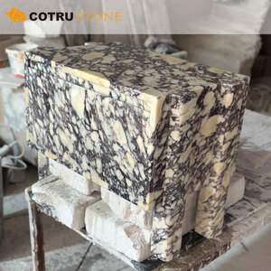 Natural Stone Nightstand Calacatta Viola <strong>Marble</strong> <strong>Bedside</strong> Storage <strong>Table</strong> with Oak Drawer for Bedroom Home Decorative Furniture - Product Image 4