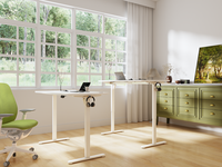 Bureau debout électrique à hauteur réglable, style minimaliste modulaire, avec support en métal et bois, moteur simple, ergonomique, montage facile