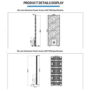Siêu mỏng Trọng lượng nhẹ p1.6 p1.8 P2 p2.5 đầy đủ màu sắc dẫn Áp phích Màn hình hiển thị 640mm x 1920mm - Product Image 2
