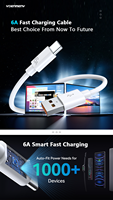 Kabel Data Pengisian Daya Ponsel Tipe C USB 3.0 Max 3.0A, Material Kawat PVC D82T, Pengisian Cepat