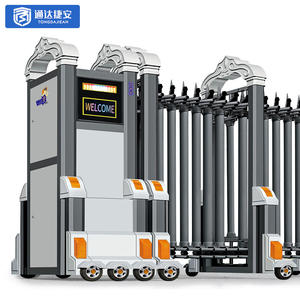 Porte rétractable d'usine Porte de sécurité électrique en alliage d'aluminium Portail rétractable Portail <span class=keywords><strong>escamotable</strong></span> automatique - Product Image 2