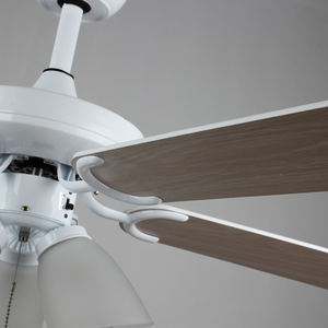 Ventilador de techo con luz LED con control remoto, aspas de madera, ventilador decorativo moderno para el hogar, Material Base de hierro, blanco cálido - Product Image 5