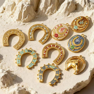 Pulsera de Acero Inoxidable 316L con Dijes de Herradura, Chapada en Oro PVD de 14k 18k, Joyería Personalizada DIY para Pulseras y Collares - Product Image 1