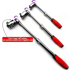 Clé à cliquet rétractable en acier au carbone à 72 dents, 1/4 1/2 3/8, à extrémité unique, qualité junior, à dégagement rapide automatique - Product Image 3