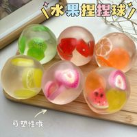 Hotverkopende fruitkokosolie handgemaakte bal knijp stressbal TPR vaseline decompressiebal