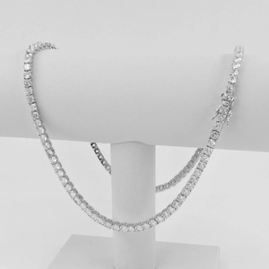 Cadena de tenis de plata de ley <span class=keywords><strong>Kibo</strong></span> Gems al por mayor, collar de cadena de tenis de moissanita D VVS de 3 mm para hombres y mujeres - Product Image 1