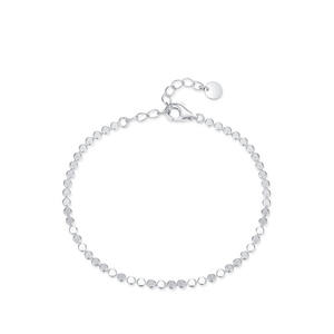 Bracelet minimaliste en argent sterling S925 avec chaîne à sequins pour femme - Cadeau d'anniversaire personnalisable, version cuivre - Product Image 1