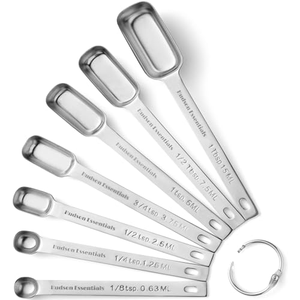 Juego de Cucharas Medidoras Ecológicas de Acero Inoxidable 2026, 6 Cucharas Rectangulares, Cucharas de Té, Cucharas de Sopa, Mango Largo, Diseño Clásico, para Líquidos y Alimentos Secos - Product Image 1