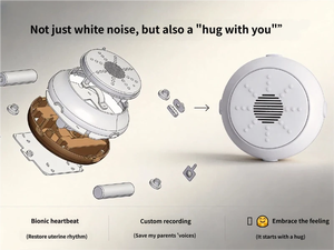 Almohada Vibratoria Personalizada con Activación por Presión Sensorial, Vibración de Latidos Cardíacos, Grabación de Voz de 30s, Caja de Música, Sonido <span class=keywords><strong>Relajante</strong></span>, Ayuda para Dormir - Product Image 4