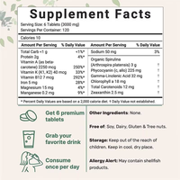 Aeglewell Comprimés de Spiruline 100% Biologique, Complément Nutritionnel en Vrac, Spiruline et Chlorelle Biologiques Mélangées, Meilleur Prix