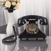 Téléphone fixe avec clavier rotatif et fonction livre d'or audio pour événements de mariage
