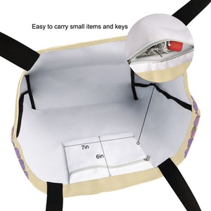 Aloha Collection Leis Print Eco-Friendly Reusable Shopping Grocery Bag Custom Design Crown Flower Hawaiian <b>Canvas</b> <b>Tote</b> Bag - Product Image 6