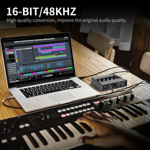 Topiun Q-16 Chuyên Nghiệp USB Giao Diện Âm Thanh Card Âm Thanh Với Có Dây <span class=keywords><strong>Microphone</strong></span> Cho PC Ghi Âm Phòng Thu - Product Image 5