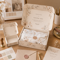 Boîte d'expédition pliable en carton ondulé de luxe avec logo personnalisé, boîte avion en kraft avec carte de remerciement pour emballage cadeau de cosmétiques