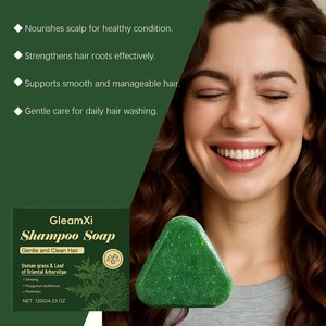 Jabón Champú de Hoja de Platycladus Orientalis (Usman Grass) Triangular 120g, Nutritivo y Reparador para Uso Diario, Cabello y Cuero Cabelludo Secos - Product Image 4