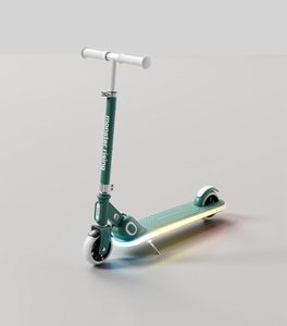 <span class=keywords><strong>Trottinette</strong></span> pour enfants vert turquoise avec plateau lumineux LED intégré, cadre pliable réglable en hauteur et roues silencieuses et fluides - Product Image 1