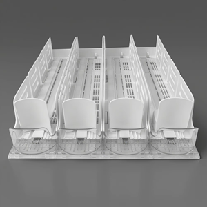 Organisateur de boissons pour 8 bouteilles de 330 ml, étagère de refroidissement, glissière à rouleaux à gravité, distributeur de bouteilles, poussoir pour réfrigérateur, séparateur d'étagère - Product Image 4
