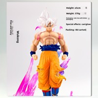 Figura de Anime Dragon Bell Ultra Instinct Goku con Cabello Blanco, Tamaño Pequeño, Modelo Saiyan, Juguete Decorativo, Venta al Por Mayor