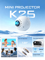 Mini-projecteur LCD K25 transfrontalier 2026 Android 12 3D intégré portable 100 Lumens 1080P HD pour Home Cinéma avec prise en charge de l'écran de téléphone