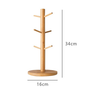 Portabicchieri da banco a 6 ganci in bambù porta asciugatrice da <span class=keywords><strong>cucina</strong></span> <span class=keywords><strong>per</strong></span> tazze da caffè e da tè con Design elegante - Product Image 2
