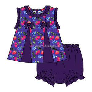 Set di <span class=keywords><strong>abbigliamento</strong></span> personalizzato per ragazze stile dolce senza maniche Top Design a fiocco 2 pezzi abiti corti comodi in tessuto <span class=keywords><strong>abbigliamento</strong></span> per ragazza - Product Image 1