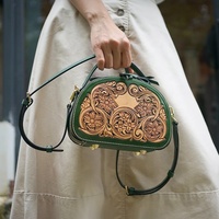 Sac à bandoulière croisé de luxe pour femme en cuir véritable, fait main, style bohème vintage, tendance, portable, pour l'hiver