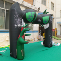 Arche gonflable géante en forme de chat pour Halloween, idéale pour la publicité et la décoration extérieure des bars et événements festifs