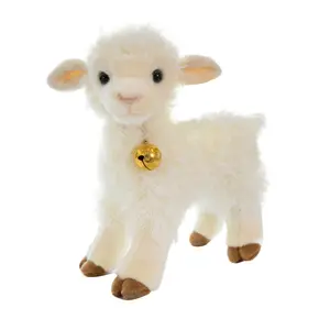 Factory Sale 25cm Soft Stuffed Animal Alpaca Plush Toy Cute Fuzzy Plush Animal Doll White Sheep Alpaca