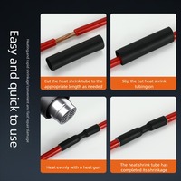 Tube thermorétractable avec colle 4:1 noir-rouge, double paroi, doublure adhésive, tube thermorétractable personnalisé en rouleau