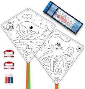 <span class=keywords><strong>Bonne</strong></span> qualité bricolage volant blanc enfants cerfs-volants jouet duotone papier peinture <span class=keywords><strong>dessin</strong></span> logo triangle enseignement cerf-volant commercial - Product Image 2