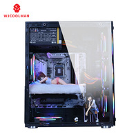 Boîtier d'ordinateur de bureau de jeu ATX mini tour moyen en fonte avec verre trempé intégré double face, refroidissement perméable sur toute la surface