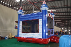 Castillo Inflable Patriótico con la Bandera de EE. UU., Castillo Hinchable de PVC Resistente con Escalón para Eventos Infantiles - Product Image 6