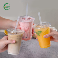 Onbreekbare PET Frappuccino bekers met drinklepels, exportkwaliteit, transparante plastic tumblers voor desserts
